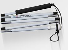 Ansicht auf den zusammengeklappten Langstock.