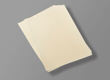 Blick auf das Schwellpapier.