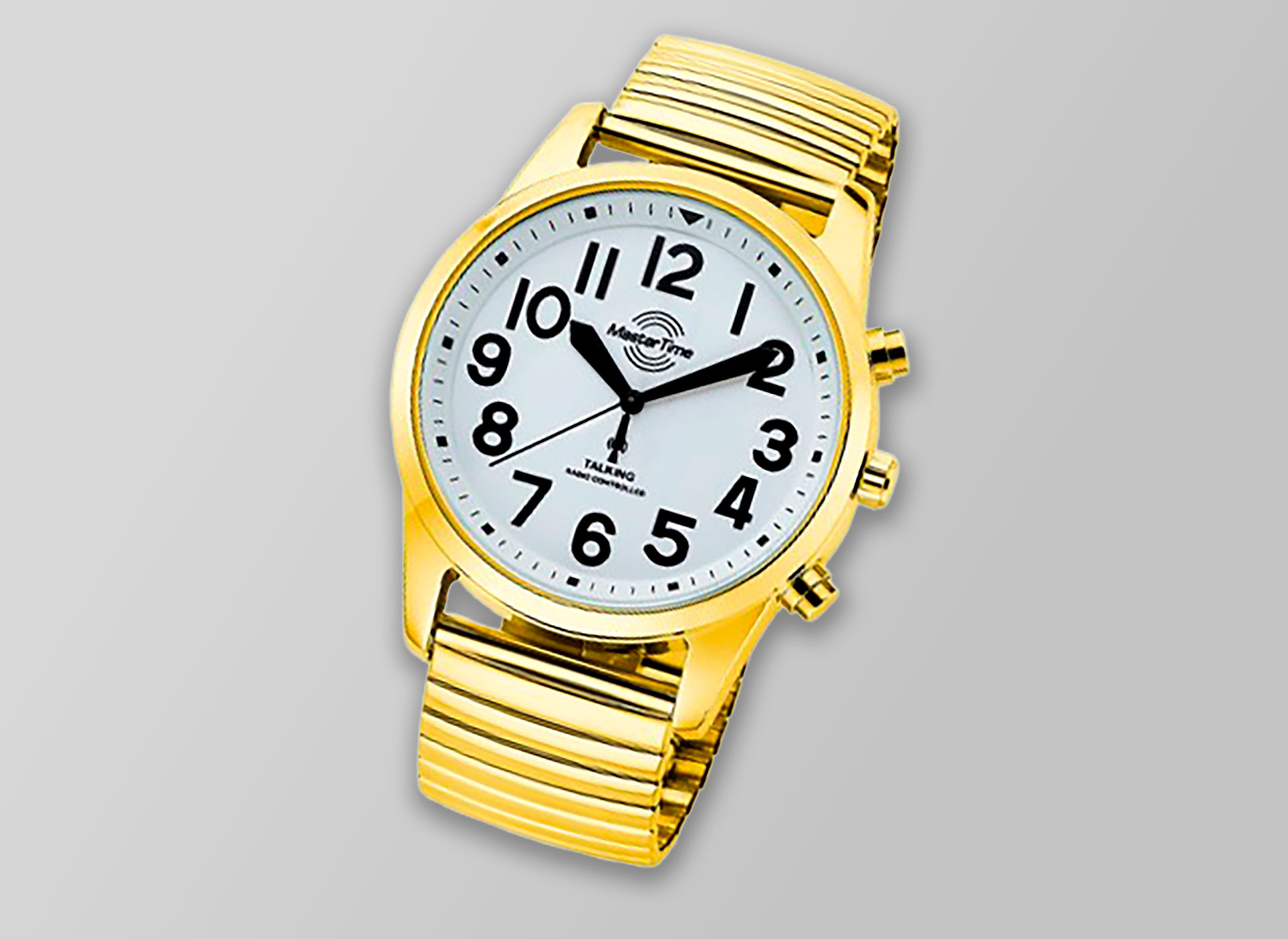 Ansicht auf die goldene Herrenuhr.