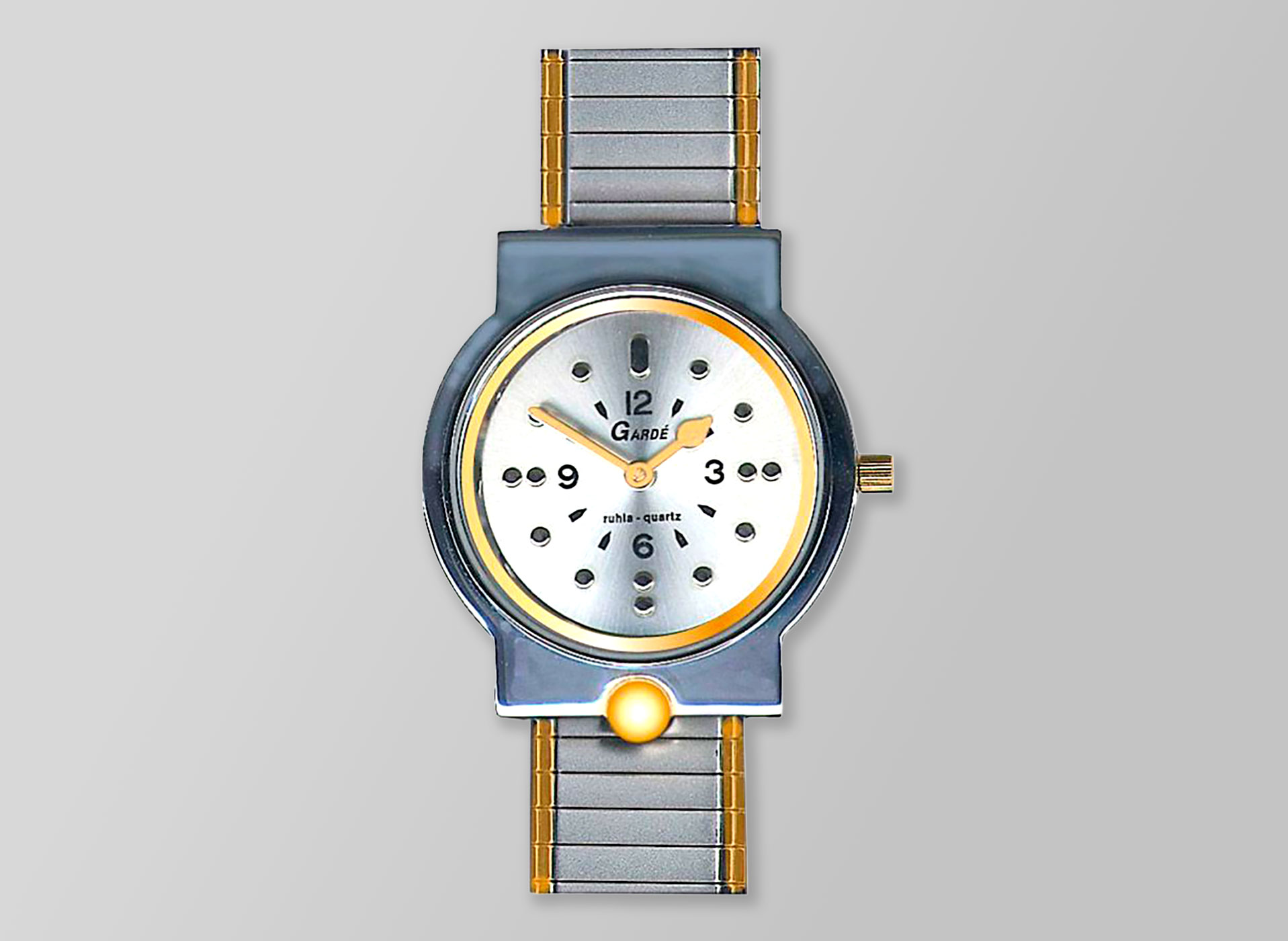 Ansucht auf die taktile Armbanduhr mit Metallzugband