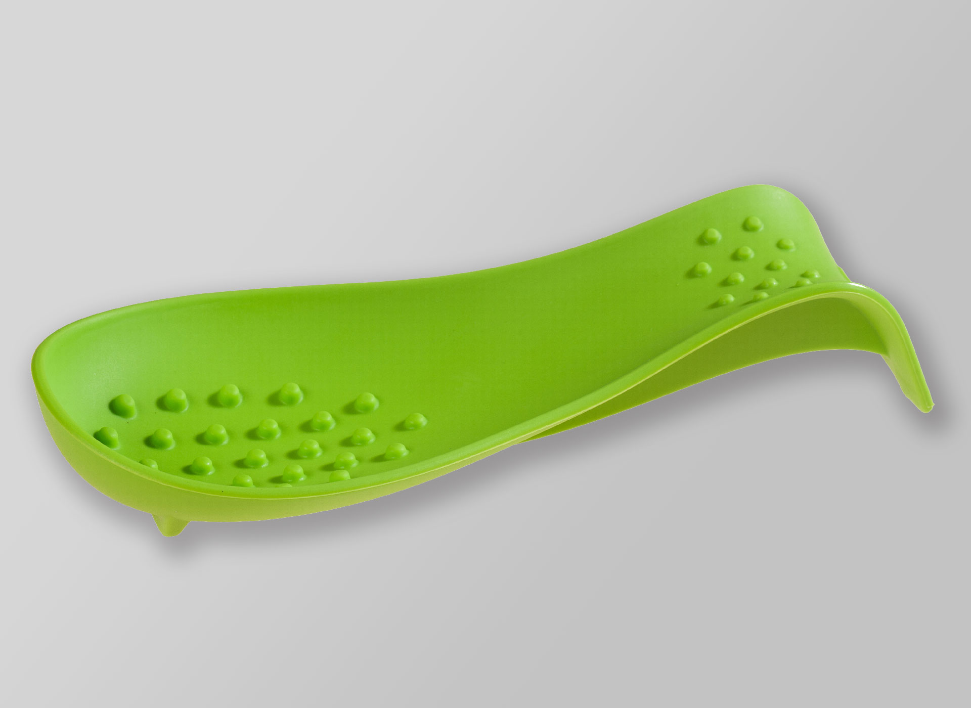 Ansicht auf die hellgrüne Plastikablage.