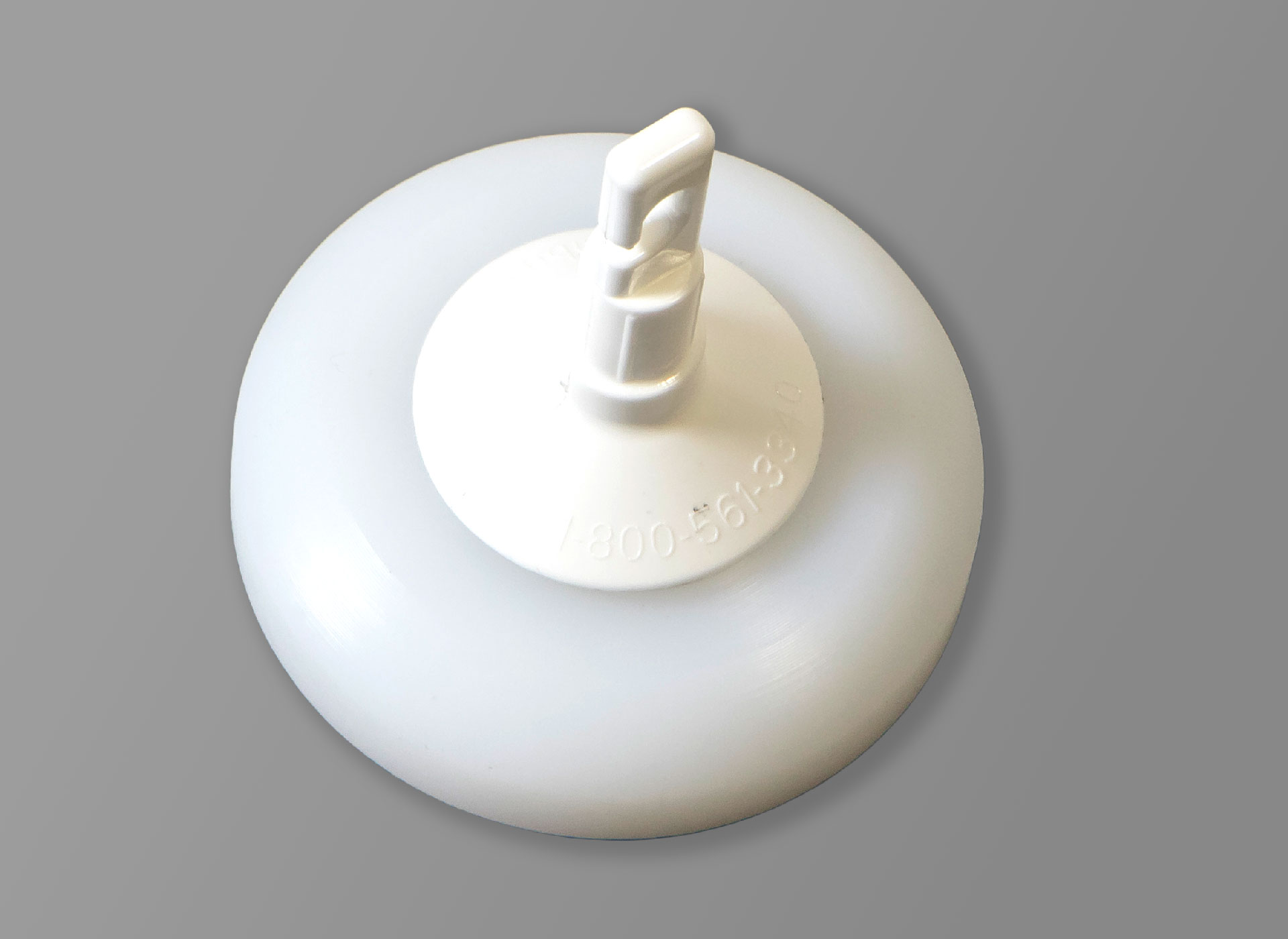 Ansicht auf eine weiße Rollspitze in Scheibenform